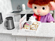 1:12 5 items Tea Party Set and box, mini tea pot, tea box display. tea bags, cups and plates and Tea Party Tray, 3D printing STL