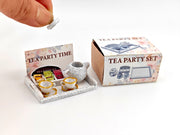1:12 5 items Tea Party Set and box, mini tea pot, tea box display. tea bags, cups and plates and Tea Party Tray, 3D printing STL
