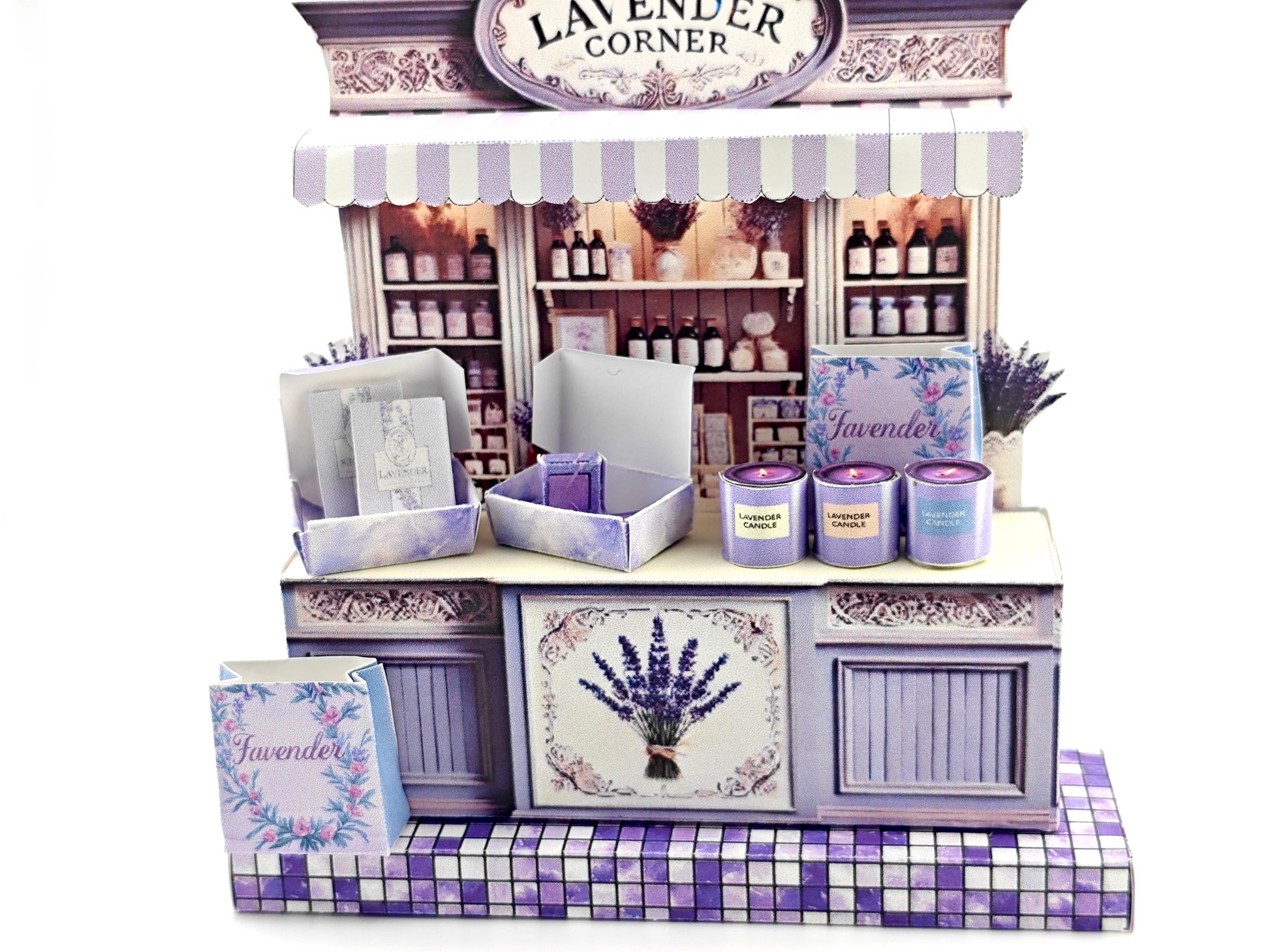 Discover the charm of Lavender Shop Miniature Stand, your one-stop shop for delightful minis and handmade treasures. Indulge in our artisan soaps, candles, and perfumes, or refresh your space with our odor removal bags. Get creative with our miniature kits and paper crafting supplies, perfect for crafting unique frame displays. Handcrafted with love, our products bring a touch of lavender magic to your home!