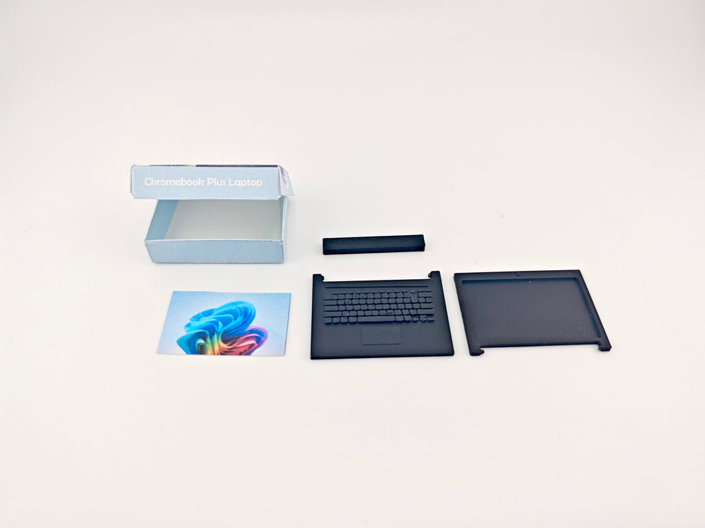 1:12 realism laptop Chromebook plus laptop, foldable, window computer, packaging, dollhouse, stationery, student laptop, 3D STL , dioramas