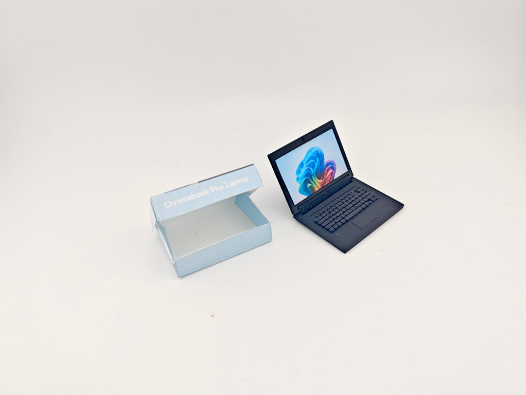 1:12 realism laptop Chromebook plus laptop, foldable, window computer, packaging, dollhouse, stationery, student laptop, 3D STL , dioramas