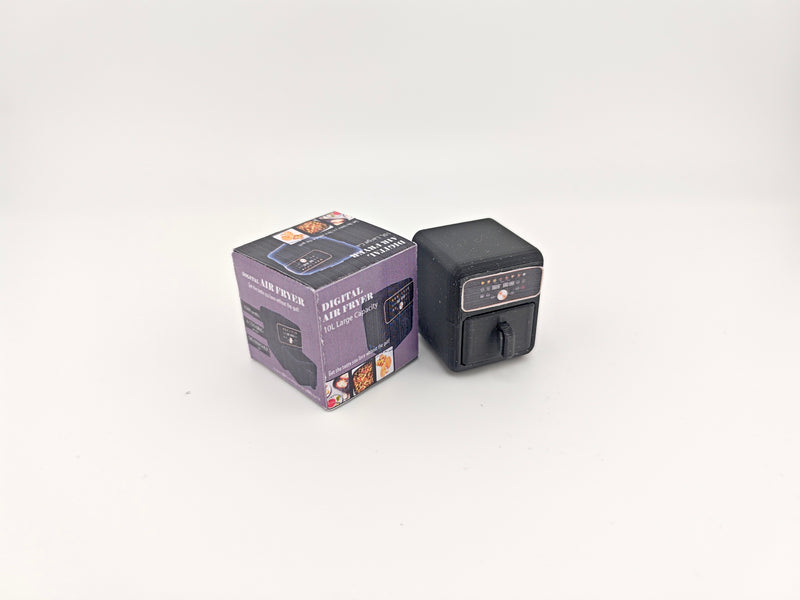 Download this 1:12 scale classic air fryer 3D printing file, perfect for mini cookware enthusiasts and collectors. Ideal for creating detailed kitchen miniatures, this STL file includes packaging and supports real-cook designs. Enhance your dollhouse or mini cooking setup with this tiny appliance today