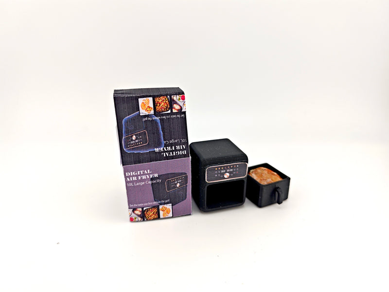 Download this 1:12 scale classic air fryer 3D printing file, perfect for mini cookware enthusiasts and collectors. Ideal for creating detailed kitchen miniatures, this STL file includes packaging and supports real-cook designs. Enhance your dollhouse or mini cooking setup with this tiny appliance today