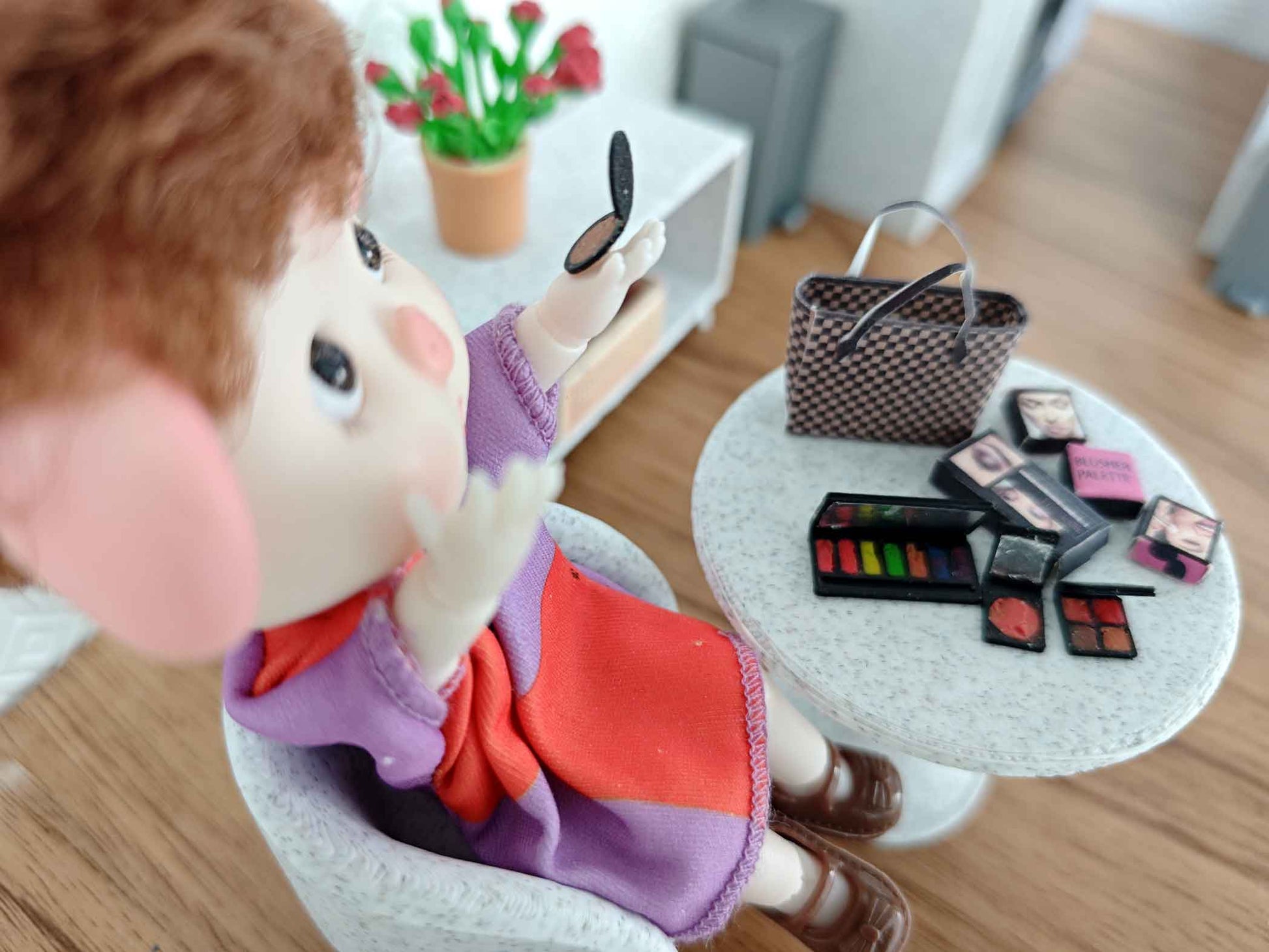 1:12 Make up cosmetic set, cosmetic, doll bed room, doll fashion , decoration, clay make up, foundation, eye shadow,  blusher, 3d print, stl
