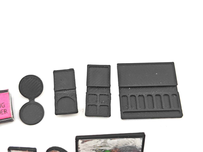 1:12 Make up palette cosmetic set, cosmetic, doll bed room, doll fashion , decoration, clay make up, foundation, eye shadow,  blusher, 3d print, stl