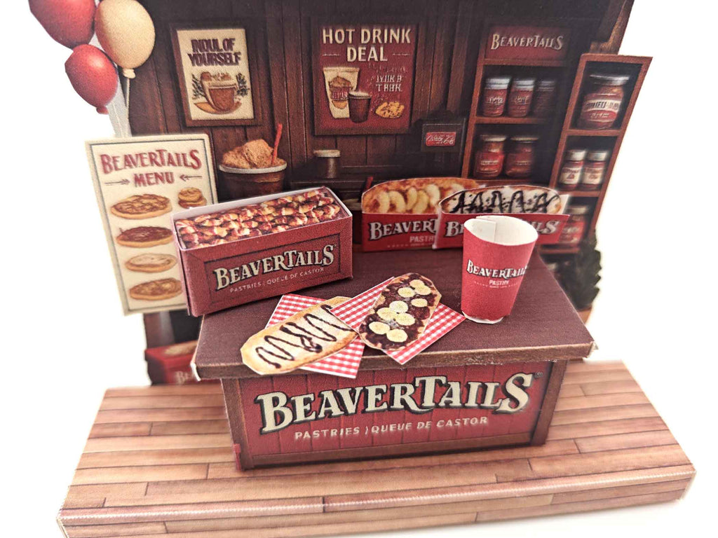 Beavertails Miniature Stand- DIY scenery miniature craft kit, Pastries and delicious food, Travel Canada