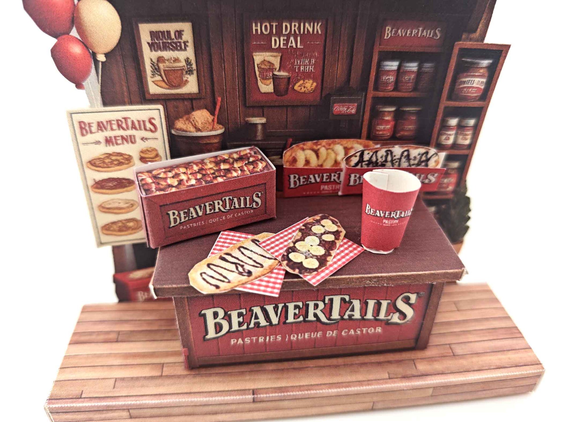 Beavertails Miniature Stand- DIY scenery miniature craft kit, Pastries and delicious food, Travel Canada