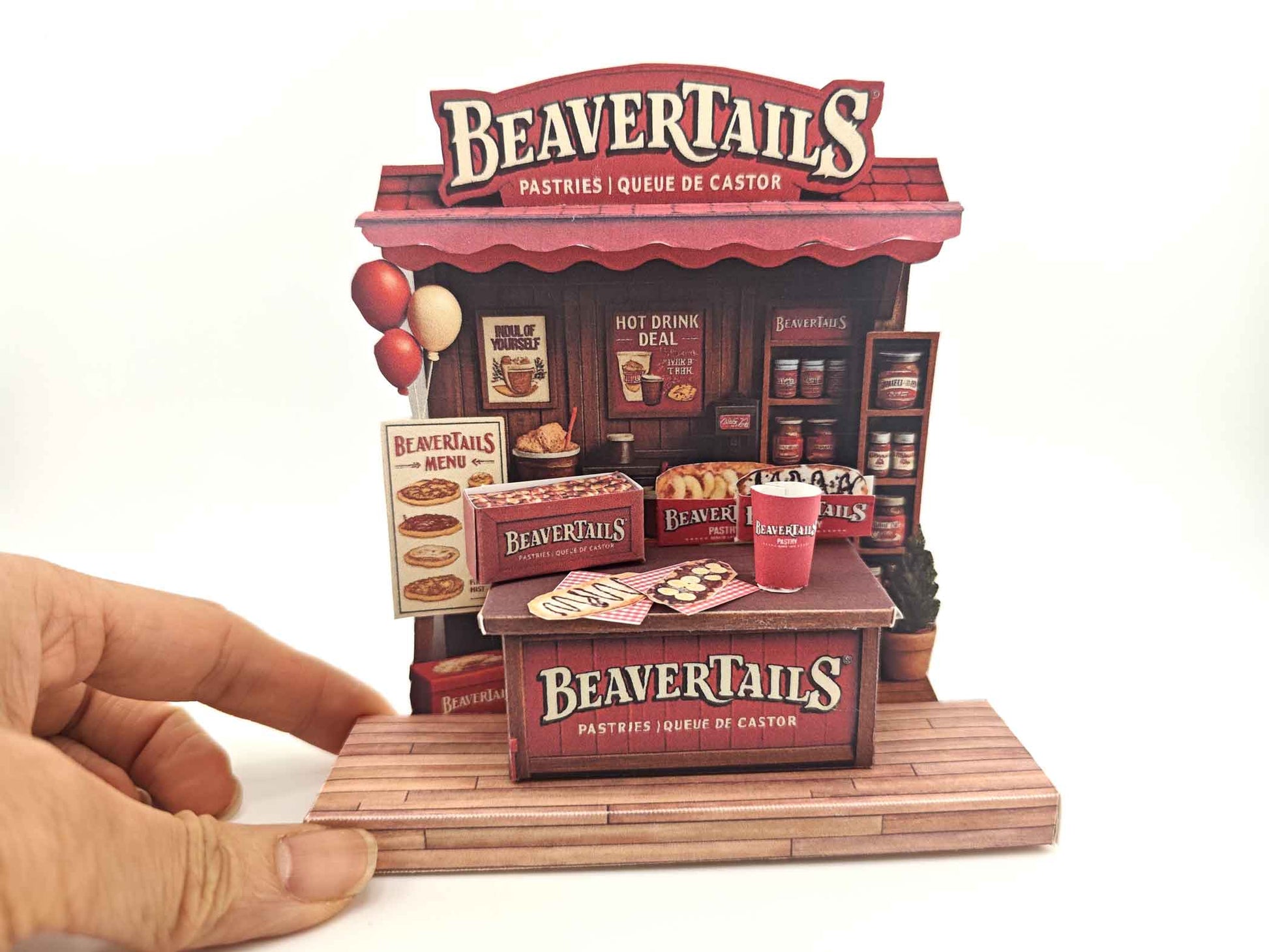 Beavertails Miniature Stand- DIY scenery miniature craft kit, Pastries and delicious food, Travel Canada