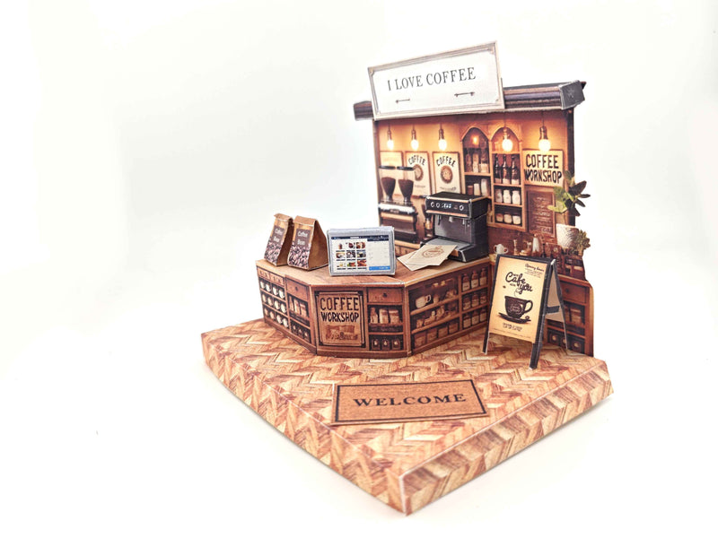 Miniature Coffee Shop Diorama Kit: DIY Craft Project (Printable)