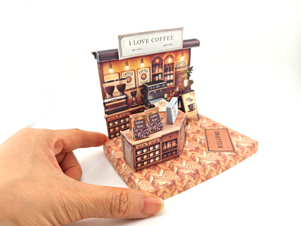 Miniature Coffee Shop Diorama Kit: DIY Craft Project (Printable)