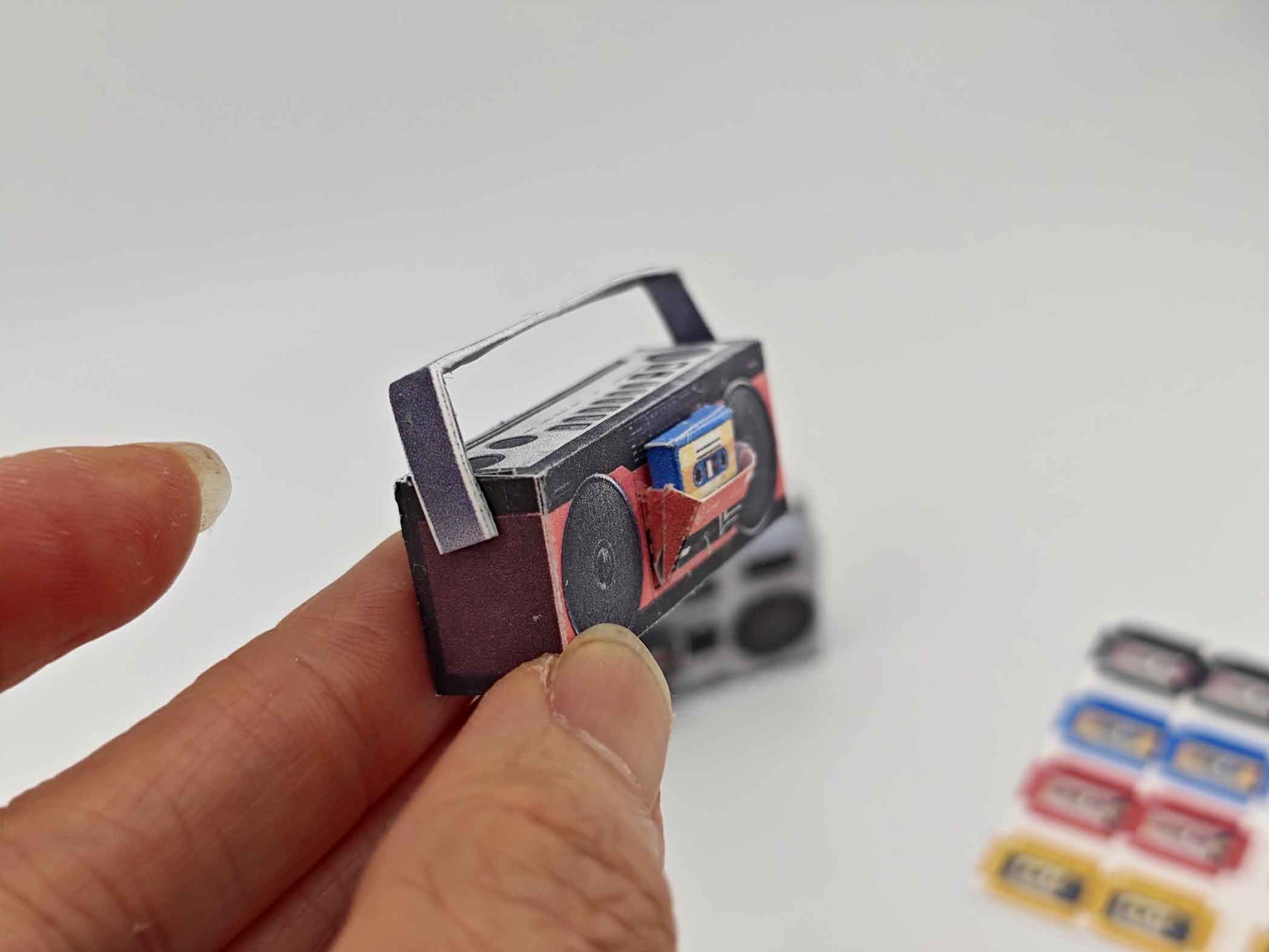 1:12 Boombox 80s related miniature, music sounds, speaker, boombox tape, tape player, DIY
