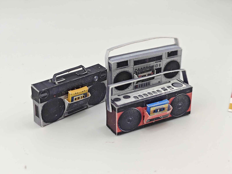 1:12 Boombox 80s related miniature, music sounds, speaker, boombox tape, tape player, DIY