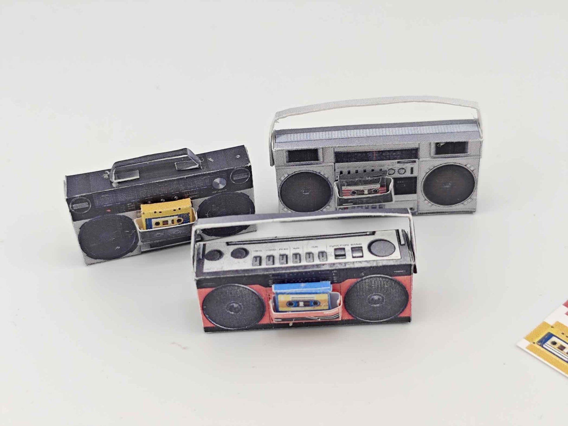 1:12 Boombox 80s related miniature, music sounds, speaker, boombox tape, tape player, DIY