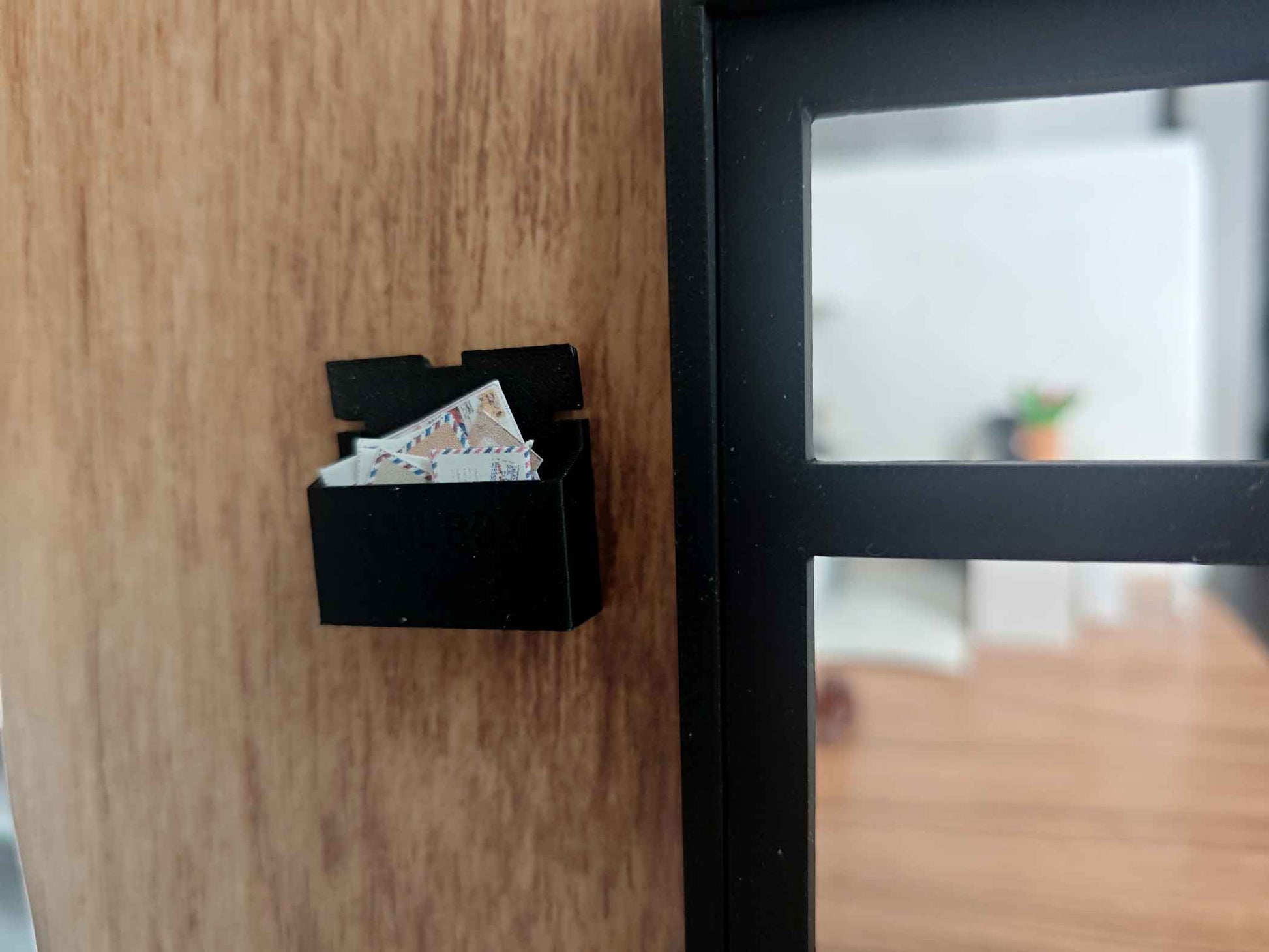 1:12 Miniature Mailbox for Main Door — 3D Print STL File with Envelope & Flyer, Dollhouse Accessories