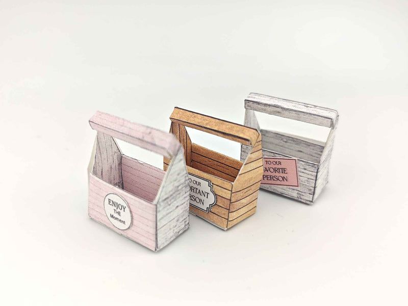 1:12 scale, Mother's day Flower basket, florist shop, gift box hamper for dollhouse  (Pdf)