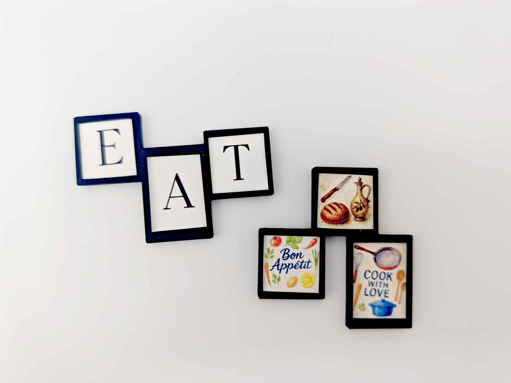 1:12 photo frame for mother's day and kitchen. 4 sets of photo graphic included, 3D print file, miniature dollhouse decoration