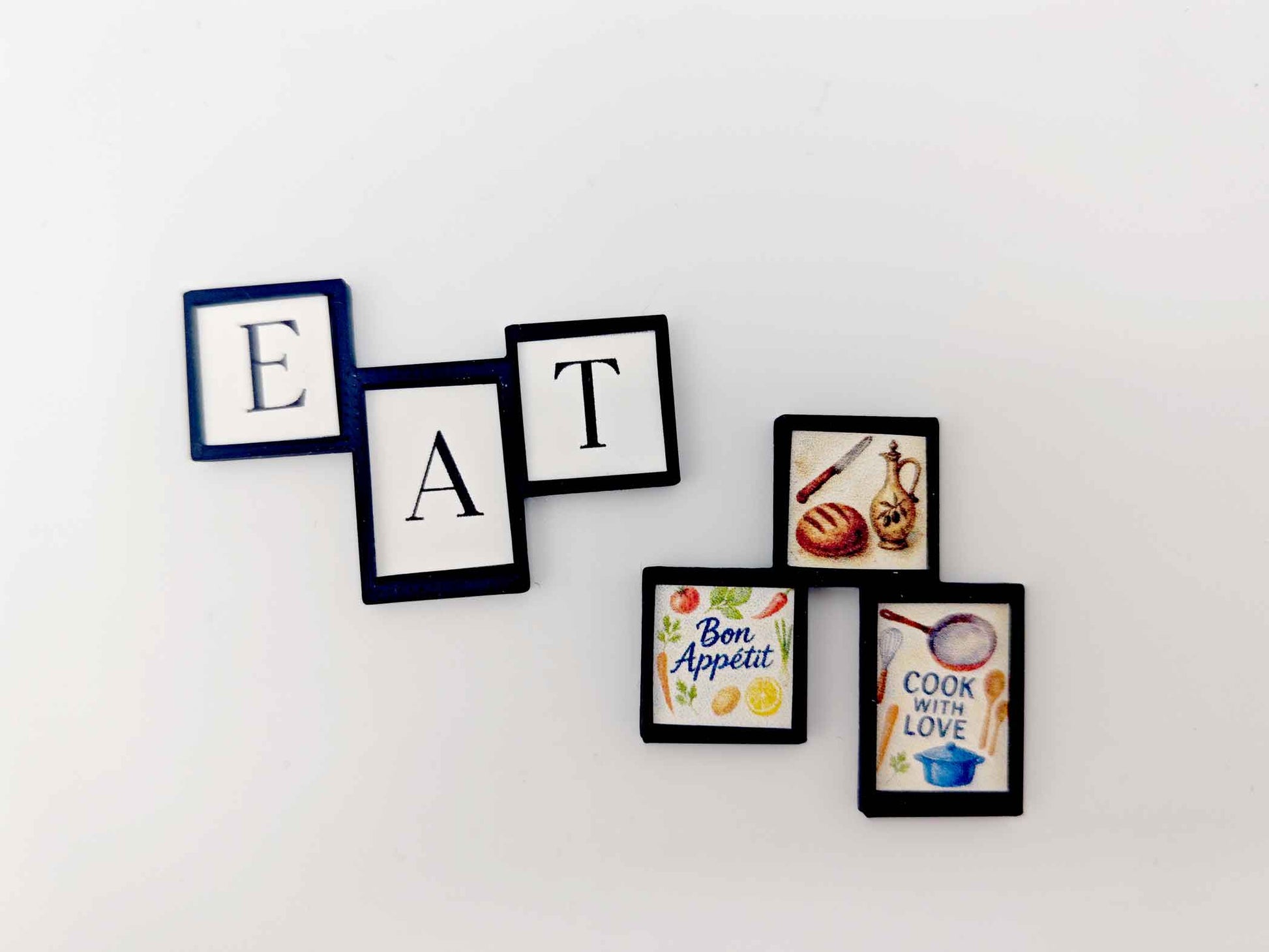 1:12 photo frame for mother's day and kitchen. 4 sets of photo graphic included, 3D print file, miniature dollhouse decoration