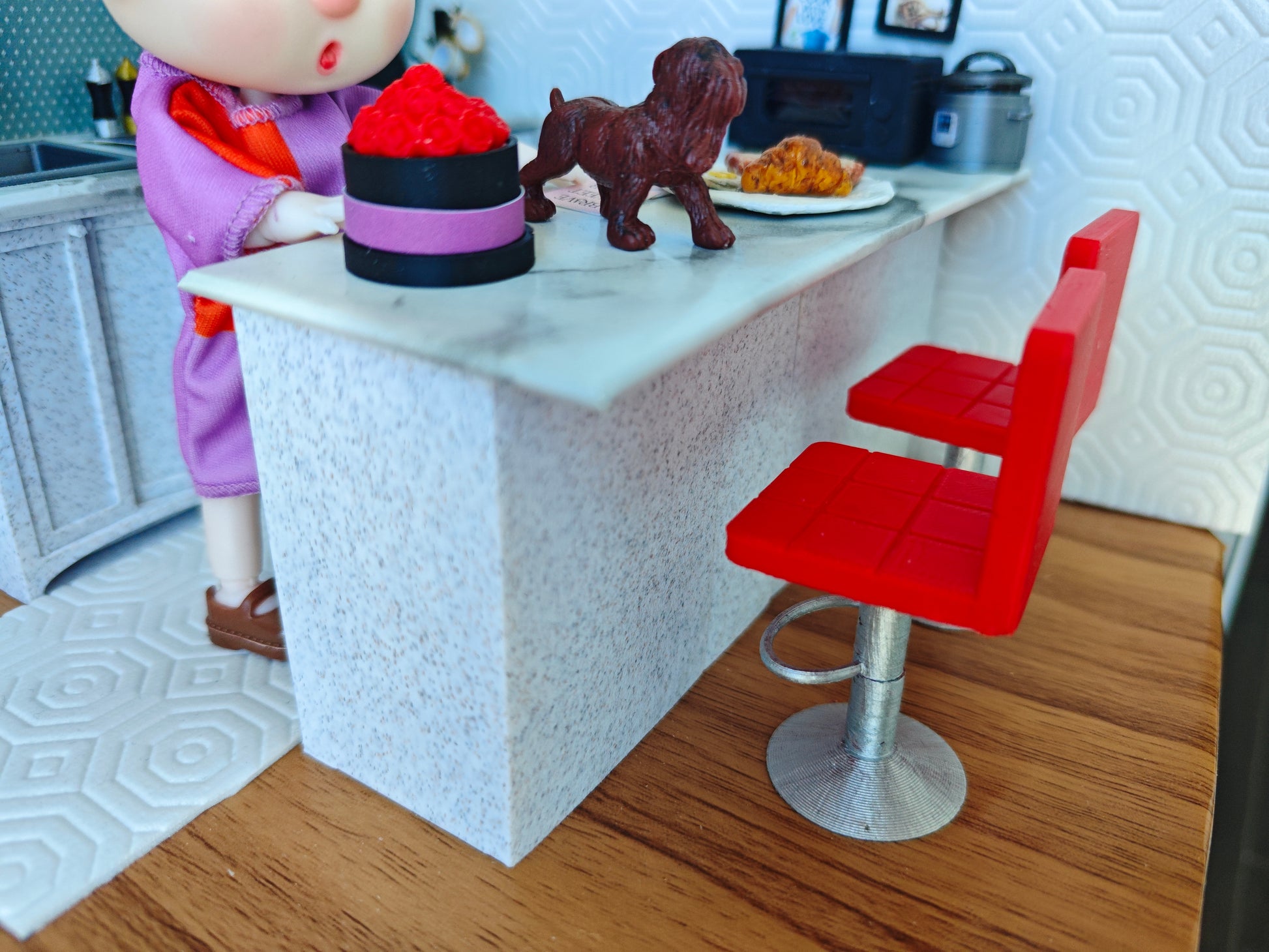 1:12 Height Bar Stood , packaging box , mini kitchen island, living room, furniture, chair, 3D STL ,dioramas