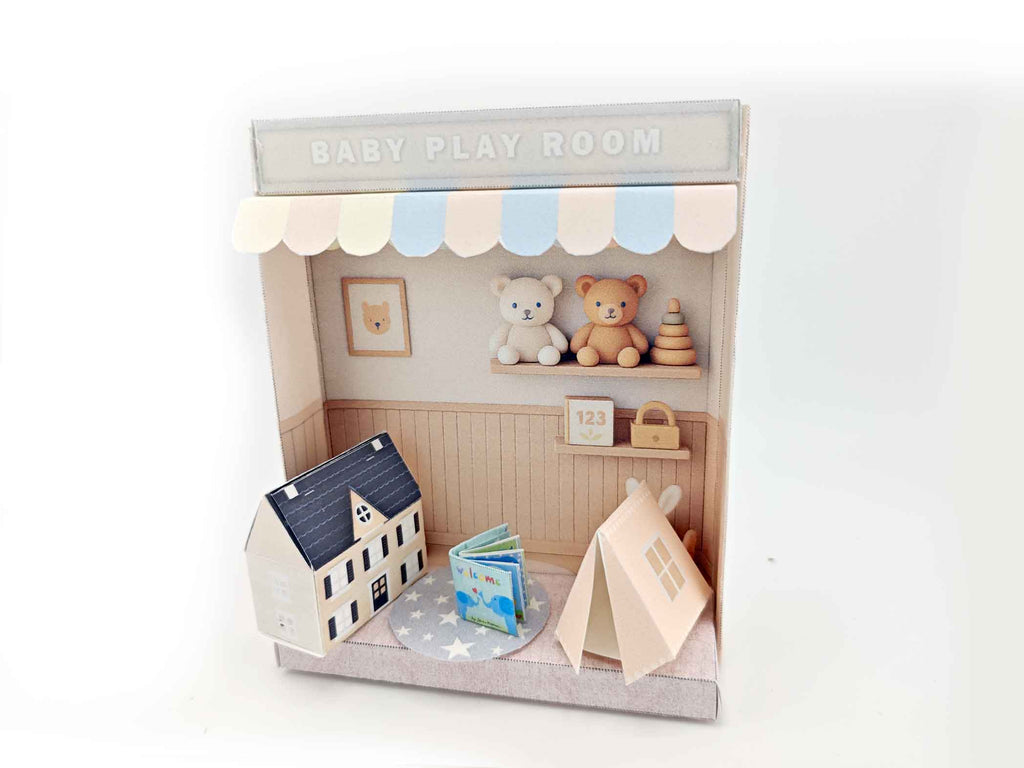 Printable Baby Playroom Diorama: Miniature Dollhouse Scene (3 inch doll)