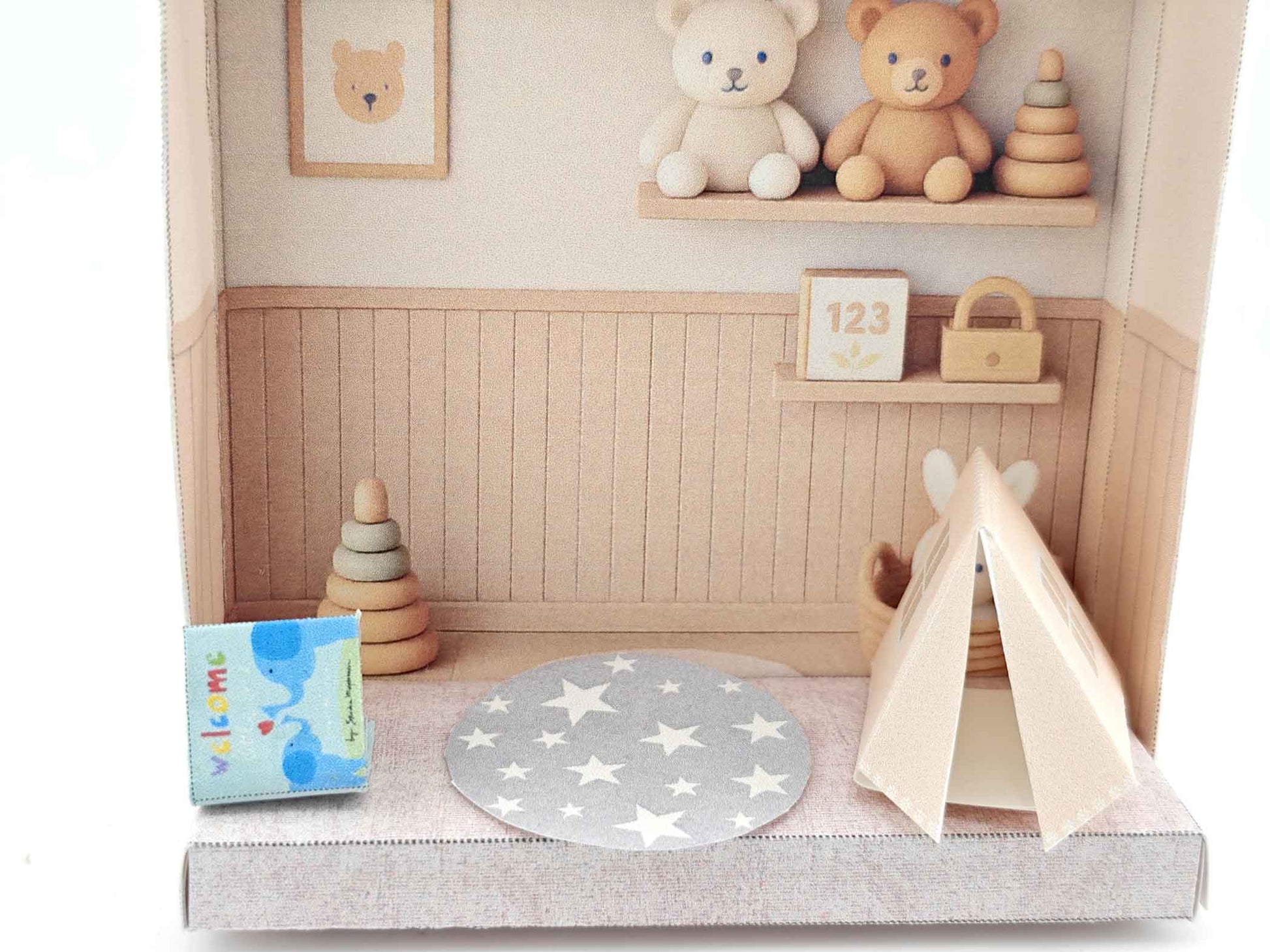 Printable Baby Playroom Diorama: Miniature Dollhouse Scene (3 inch doll)