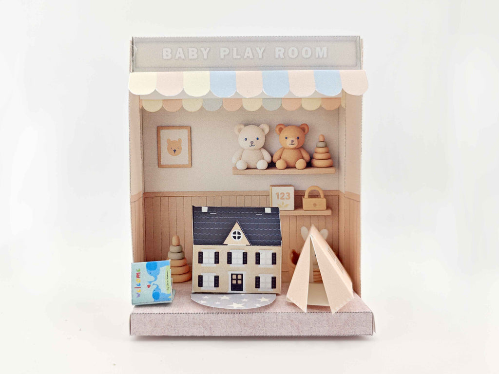 Printable Baby Playroom Diorama: Miniature Dollhouse Scene (3 inch doll)