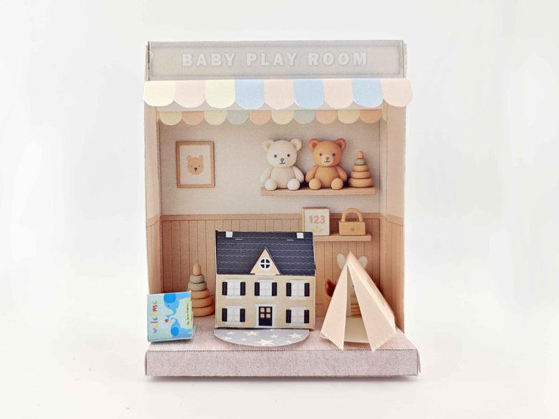 Printable Baby Playroom Diorama: Miniature Dollhouse Scene (3 inch doll)
