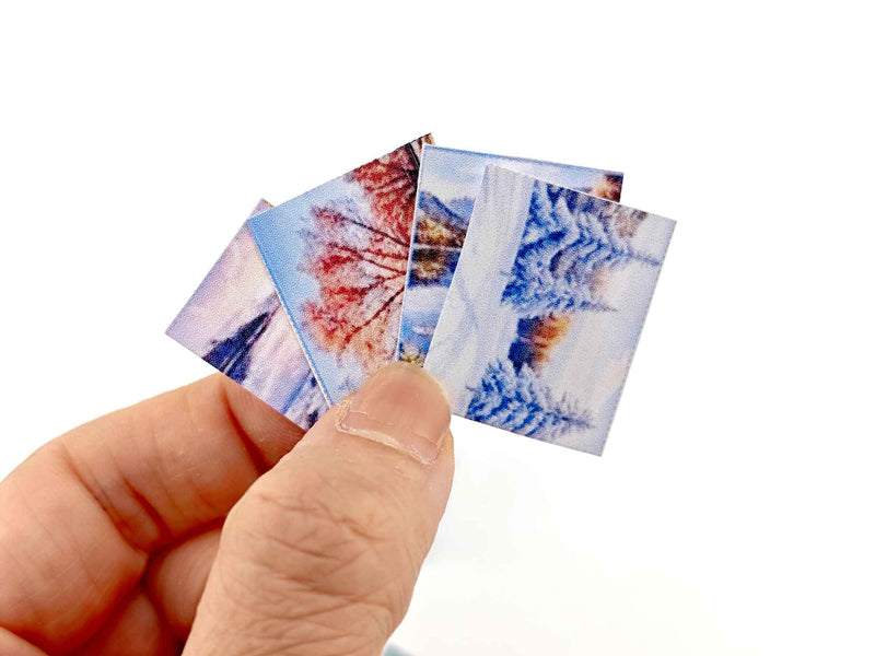 1:12 Mini Printer with Four Seasons Paper — Perfect for Dollhouse Crafting & Study Rooms