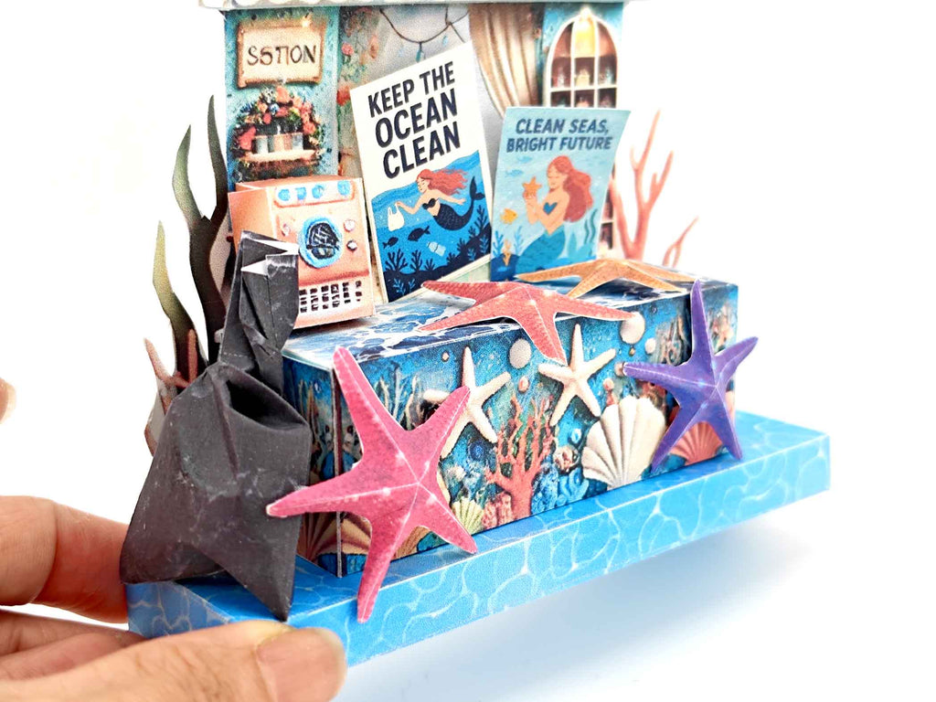 Mermaid & Starfish Ocean Scene: DIY Cardstock Project (Digital Download)