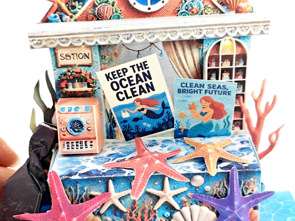 Mermaid & Starfish Ocean Scene: DIY Cardstock Project (Digital Download)