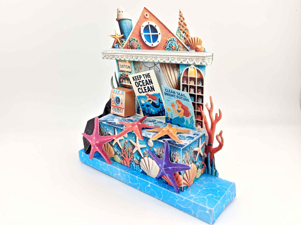 Mermaid & Starfish Ocean Scene: DIY Cardstock Project (Digital Download)