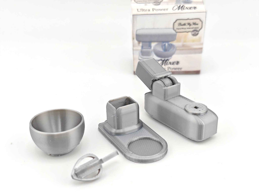 1:12 Mixer, Tilt-Head Stand Mixer, Retro Stand Mixer, Baking display, Mini kitchen cooking electronic appliance, 3D print, STL dollhouse