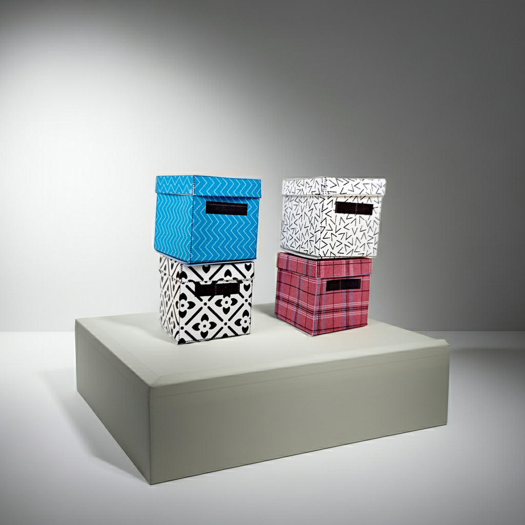 1:12 Square organization boxes 4 items in different color, easy fold