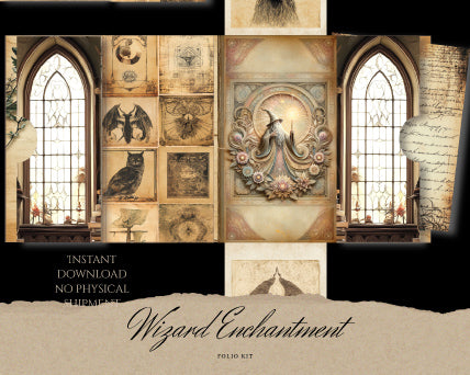 Wizard magical enhancement Folio Kit, Magician idea, Demon barrier, Halloween style journal pocket