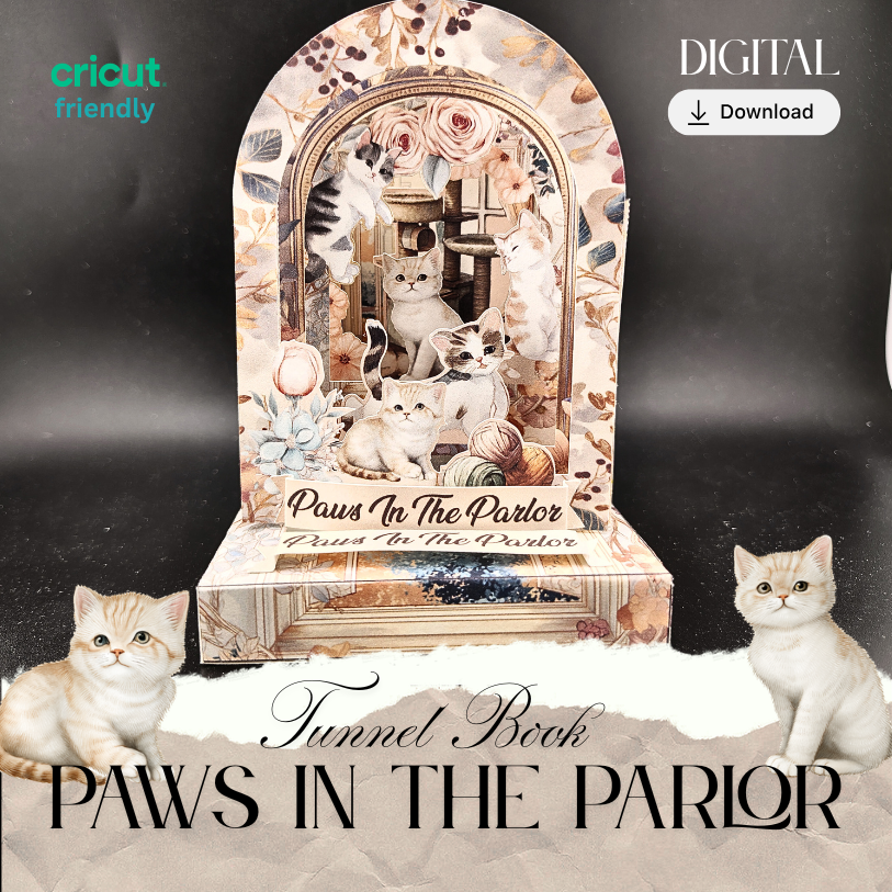 Perfect for cat lovers and crafters alike, this multi-layered paper project tells a silent, beautiful story of kittens at play in a vintage parlor. Whether you’re looking for a unique children’s book alternative or a meditative DIY project, this 3D "story in a box" brings charm to any shelf.