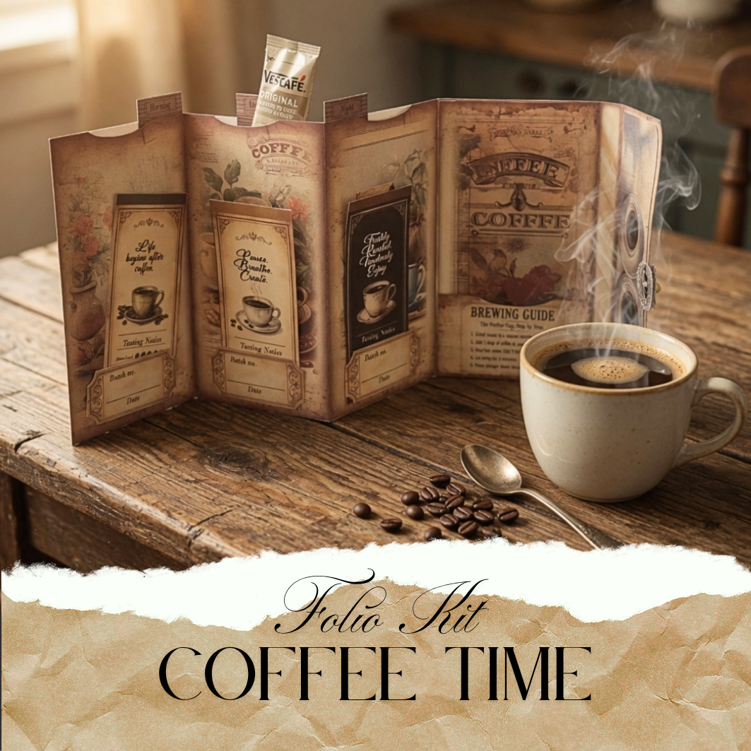 Cricut machine compatiable Folio kit for Coffee time