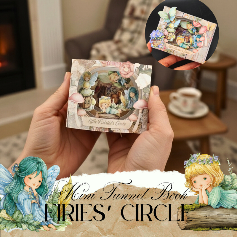 The little fairies' circle Mini tunnel book - papercraft idea (Cricut compatible)
