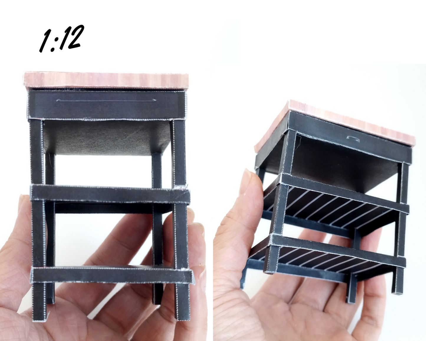 1:12 IKEA Kitchen Island, Kitchen table - Printable Dollhouse furniture,  DIY, printable miniature template