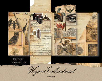 Wizard magical enhancement Folio Kit, Magician idea, Demon barrier, Halloween style journal pocket