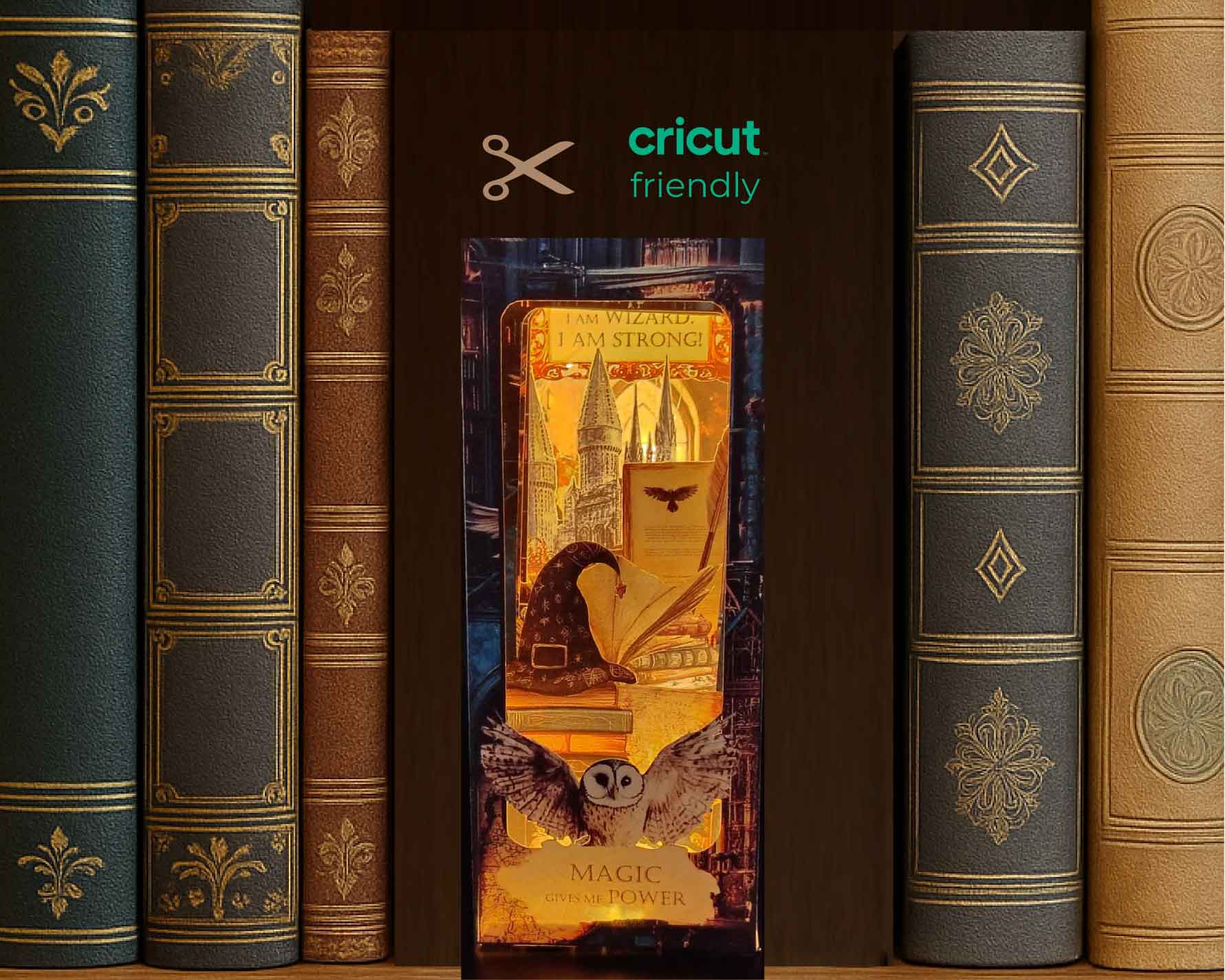 Wizard Library Home Book Nook Kit – 15 cm Tall Foldable Paper Diorama wizard magic witch book library scene