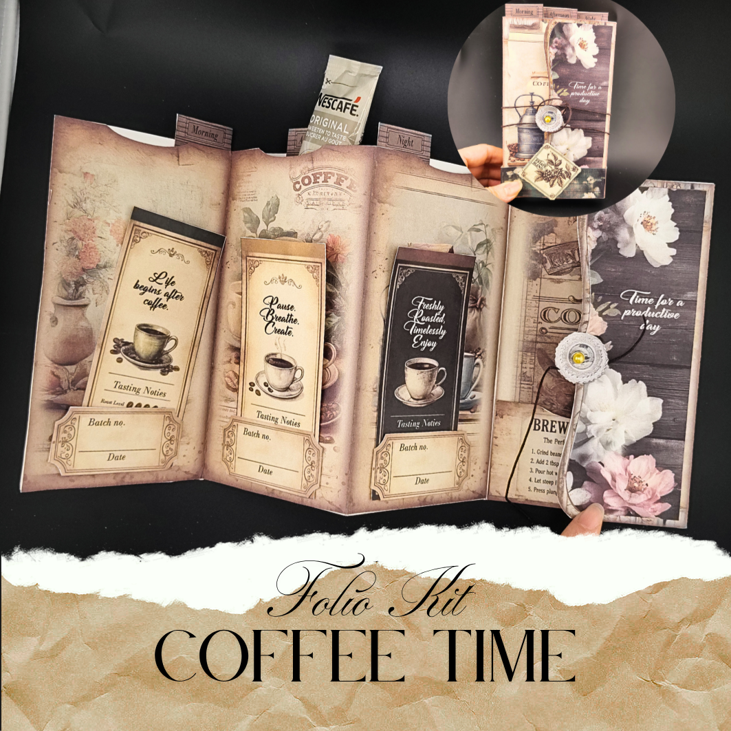 Junk folio coffee sachet holder booklet (Digital File & Cricut Compatible )
