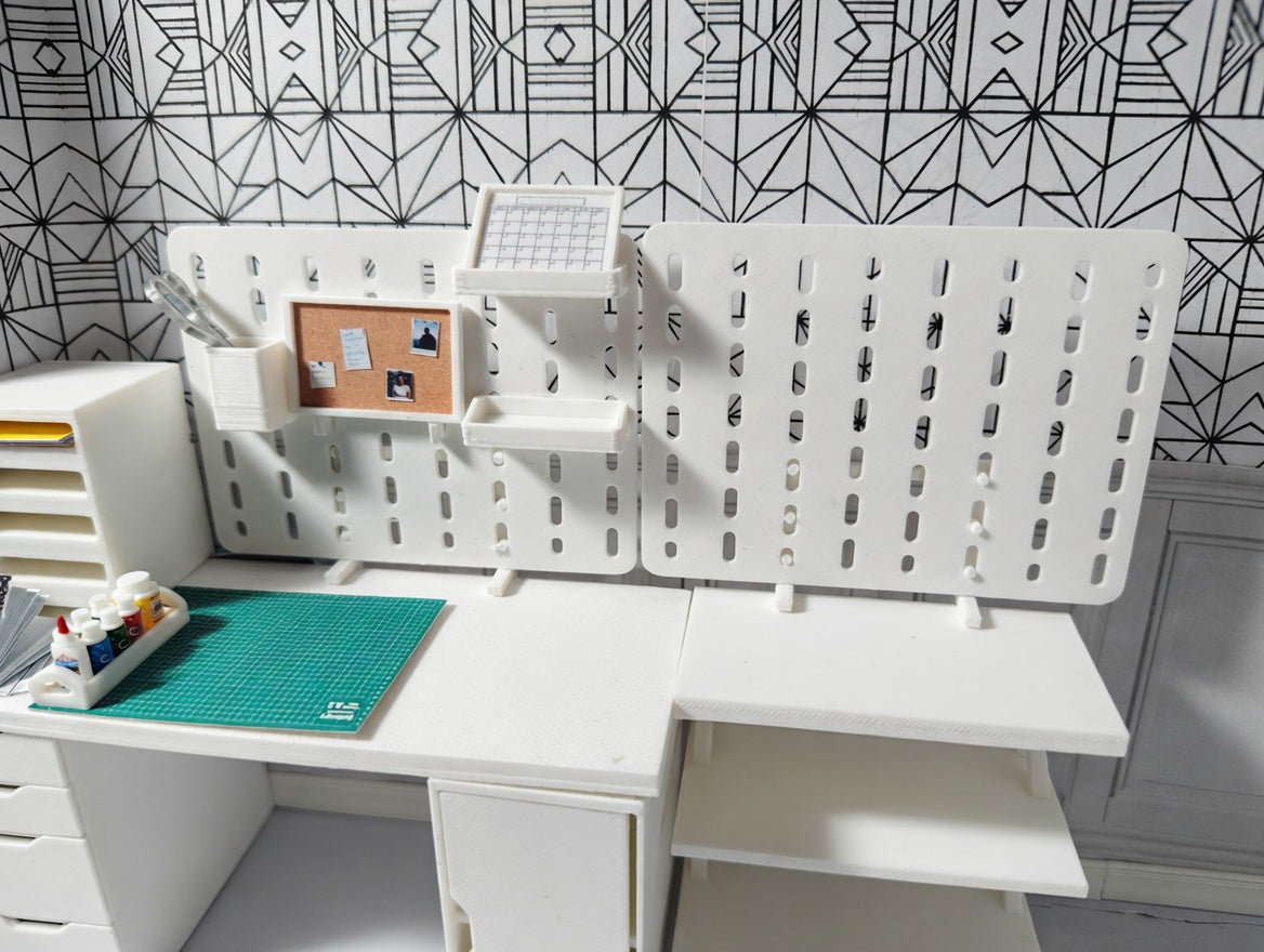 1:12 Scale Dollhouse Craft Room Pegboard System, Miniature Decor