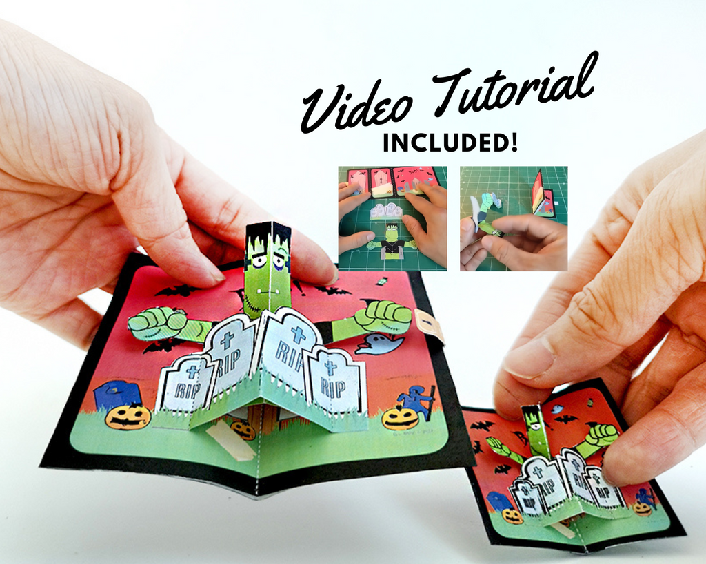 Large & mini Halloween Pop-up card, DIY card, customize card, mini card, Pop-Up card template