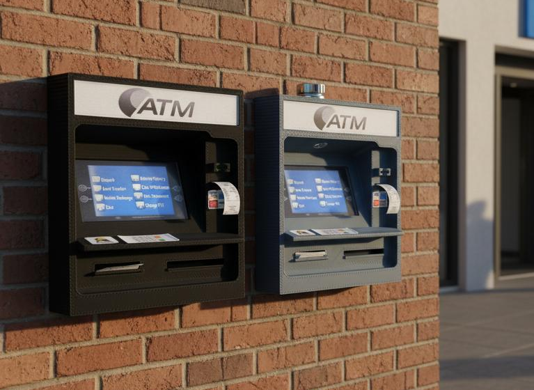 ATM with light and without light STL file for 1:12 doll, Cash and credit card insert