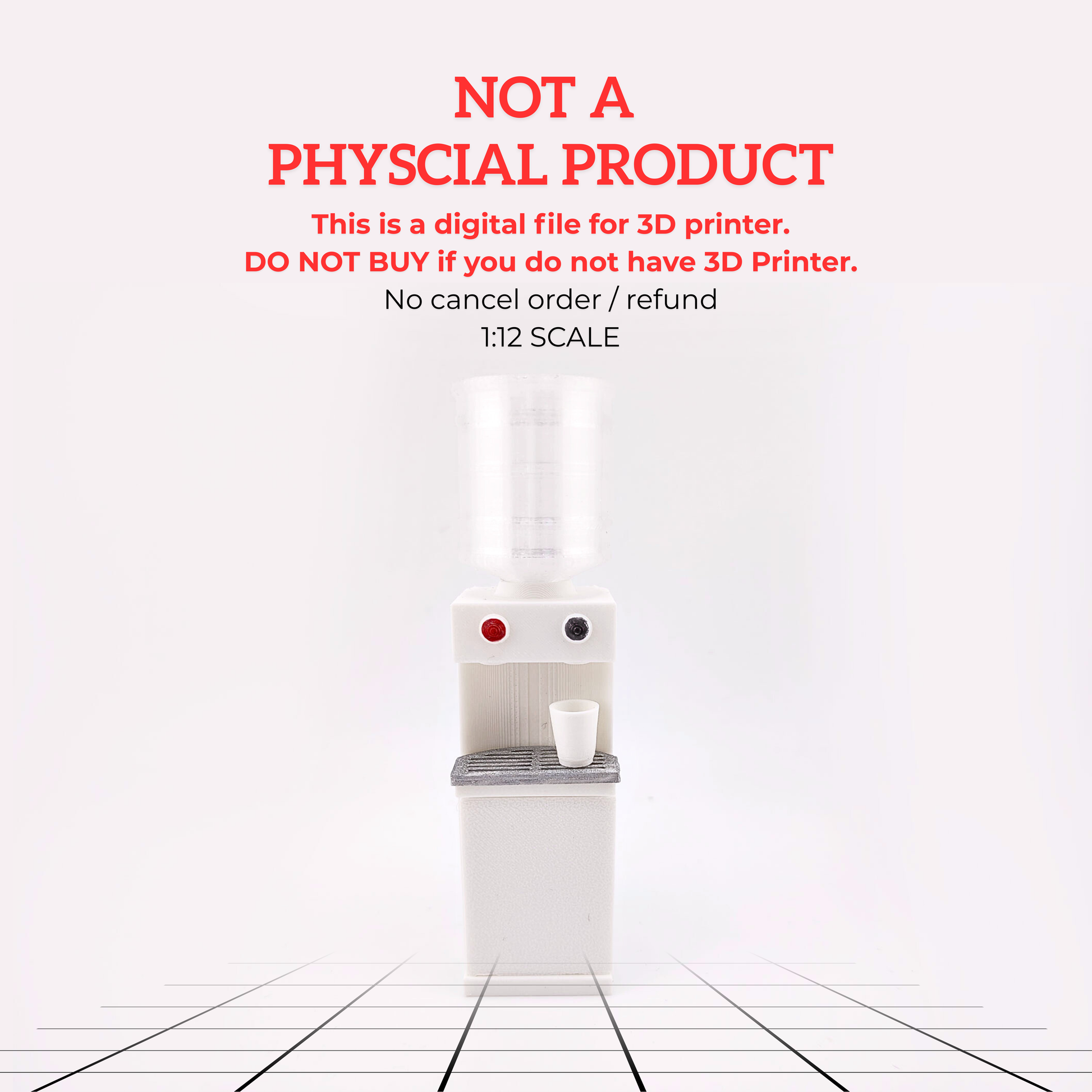 water cooler and hotter dispenser STL file for 1:12 dollhouse, office diorama