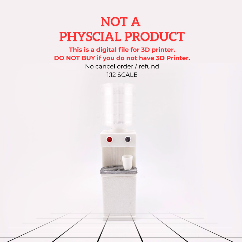 water cooler and hotter dispenser STL file for 1:12 dollhouse, office diorama
