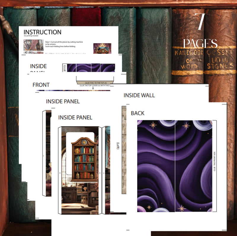 Fortune teller BookNook Kit: Paper Diorama Template (PDF & PNG for Cricut)
