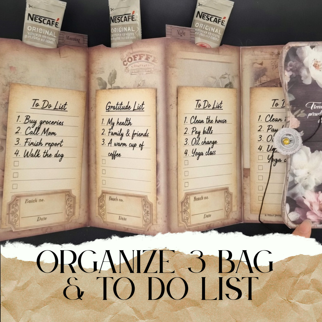 Junk folio coffee sachet holder booklet (Digital File & Cricut Compatible )