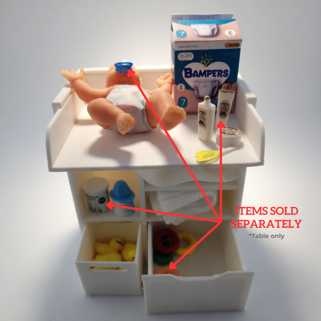 1:12 Scale Baby Changing Table | 3D Print STL File