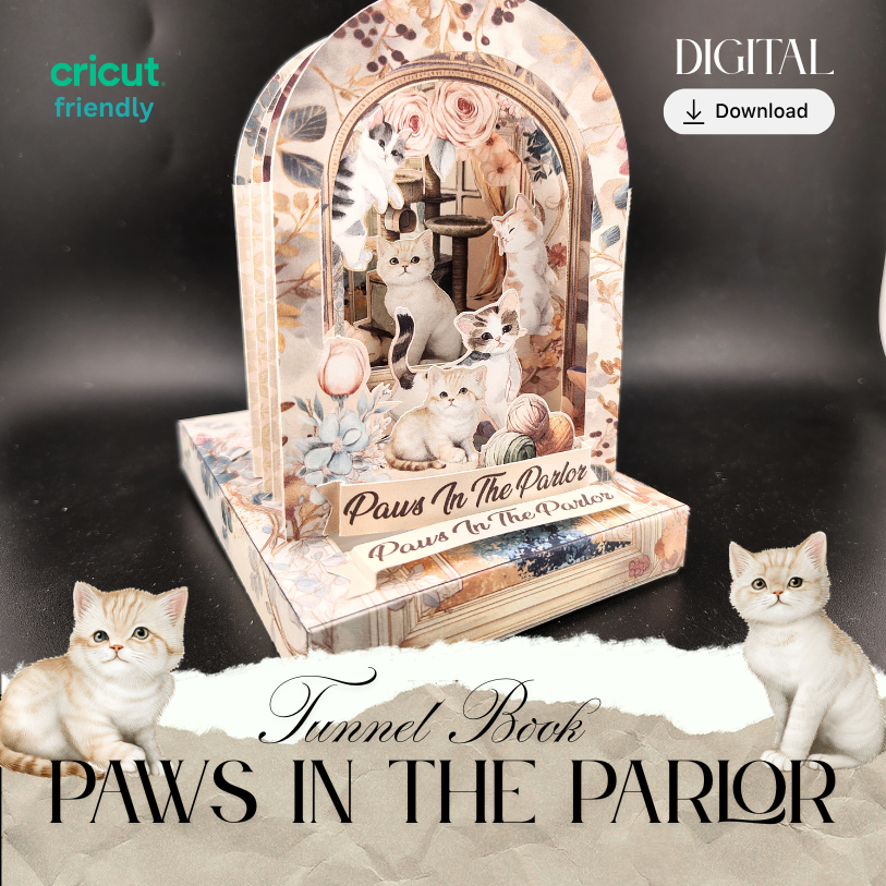 Perfect for cat lovers and crafters alike, this multi-layered paper project tells a silent, beautiful story of kittens at play in a vintage parlor. Whether you’re looking for a unique children’s book alternative or a meditative DIY project, this 3D "story in a box" brings charm to any shelf.