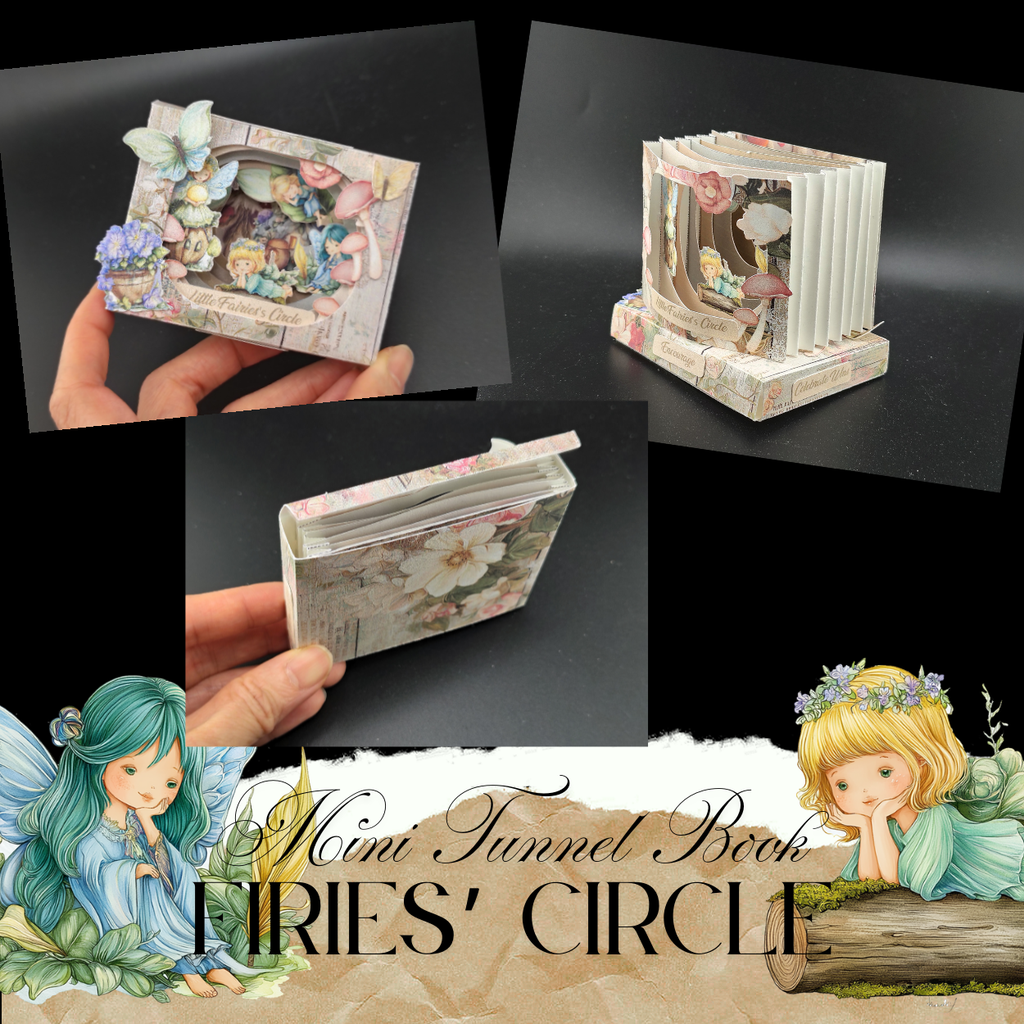 The little fairies' circle Mini tunnel book - papercraft idea (Cricut compatible)